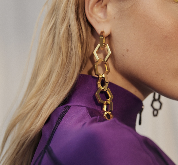 Hexagon Hoops Gold L - Image 3