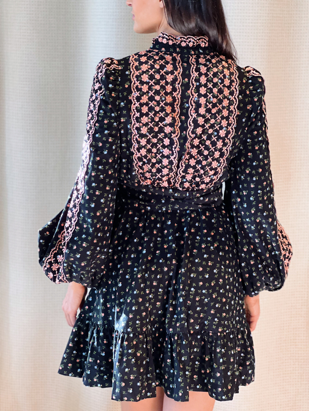Baby Cord Shirt Dress - Dark Blossom - Image 4