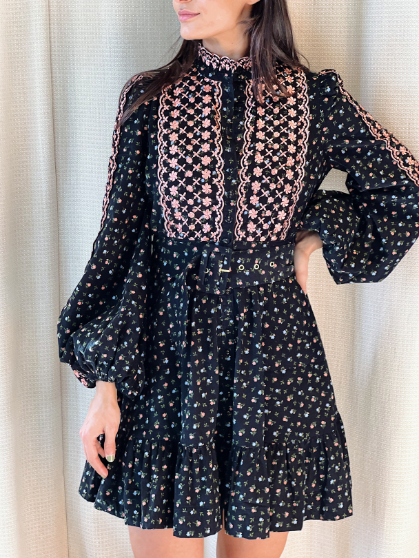 Baby Cord Shirt Dress - Dark Blossom - Image 1
