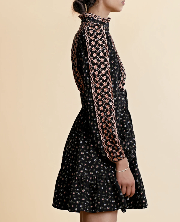 Baby Cord Shirt Dress - Dark Blossom - Image 8