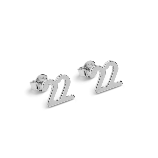 Number Studs Silver - Image 1
