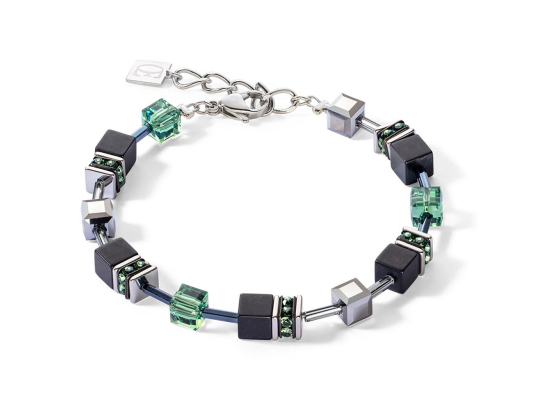 GEOCUBE Bracelet Iconic Precious Onyx Silver/Sage Green