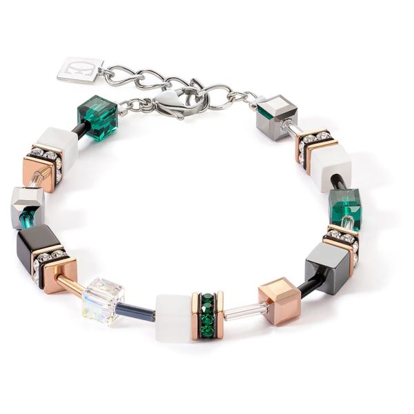GEOCUBE Bracelet Iconic Precious Onyx Silver/Sage Green