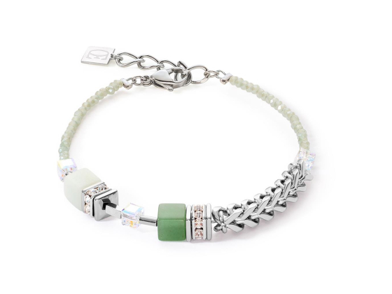 GEOCUBE Bracelet Precious Fusion Chunky Chain Light Green