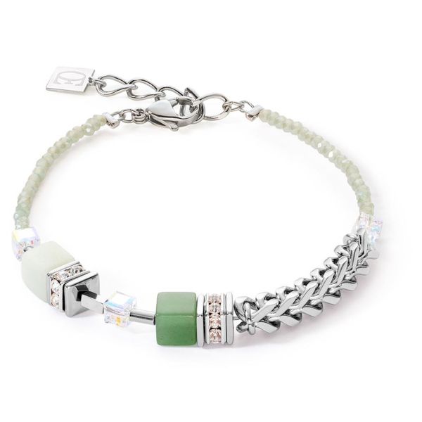 GEOCUBE Bracelet Precious Fusion Chunky Chain Light Green