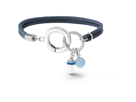 Bracelet Boho Unity Leather Dark Blue