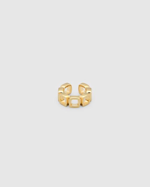 CUSHION EAR CUFF OPEN GOLD