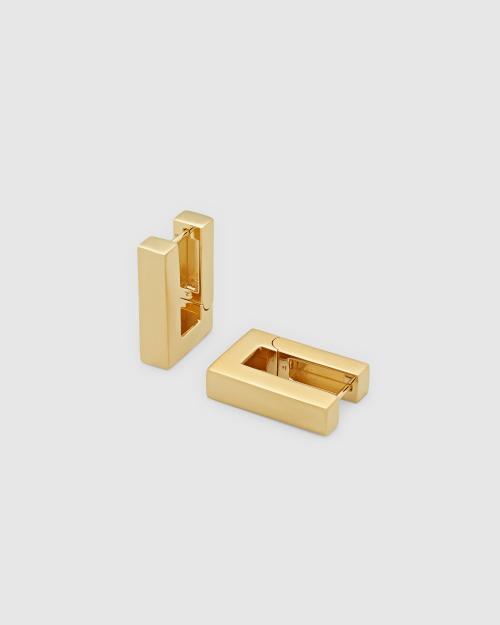 SQUARE HOOPS GOLD