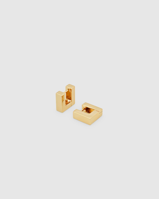SQUARE HOOPS SMALL GOLD - Image 1