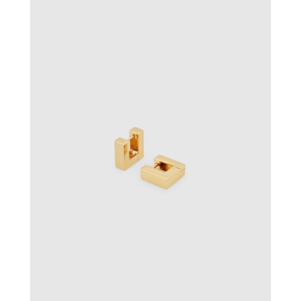 SQUARE HOOPS SMALL GOLD