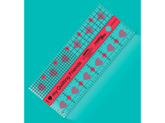  I Love My Quilt Friends Mini Quilt Ruler 2-1/2'' x 6''  Ref: CGRQF26 Non-Slip 