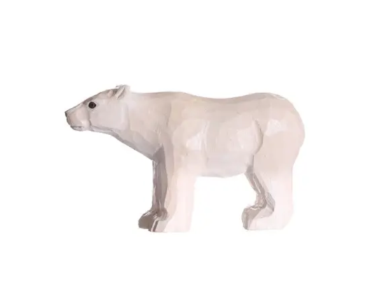 Isbjørn - dyrefigur i tre