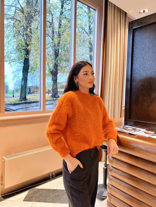 Millana Knit O-Neck - Orange Pepper  - Image 4