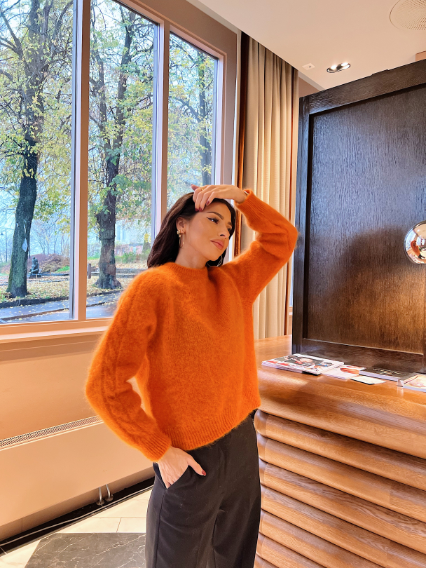 Millana Knit O-Neck - Orange Pepper  - Image 5
