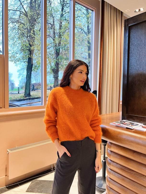 Millana Knit O-Neck - Orange Pepper  - Image 6