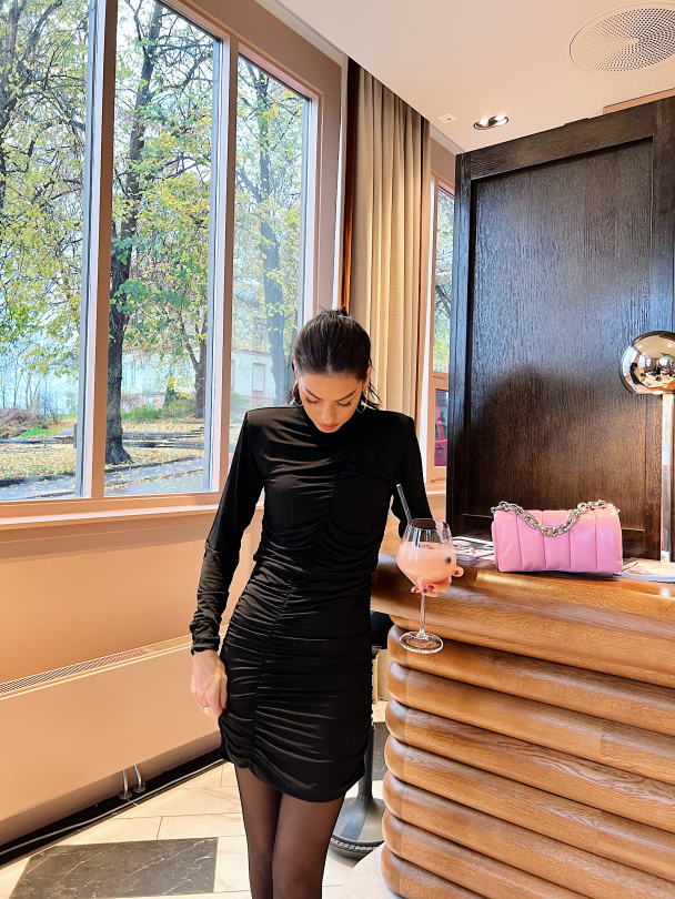 Oda Short Dress - Black  - Image 7