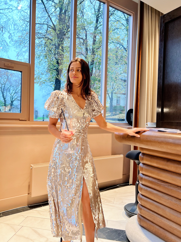 Sierina Sequin Slit Dress  - Image 3