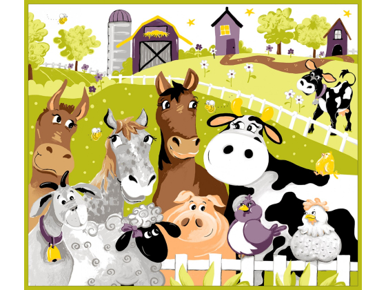  6    Dyr Multi Barnyard Buddies Play Mat Panel 36in