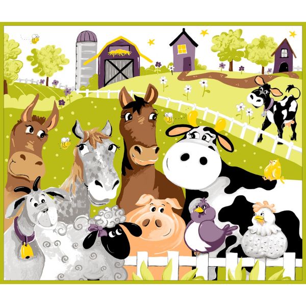  6    Dyr Multi Barnyard Buddies Play Mat Panel 36in