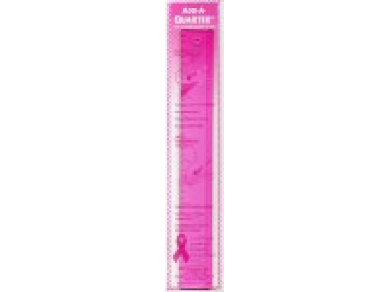 Add A-Quarter Ruler 1 1/2in x 12in Pink For Breast Cancer  