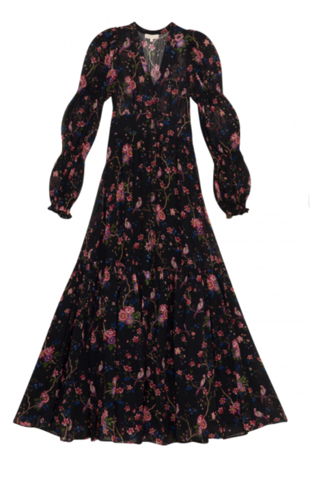 Georgette Gown - Black Flower - Image 2