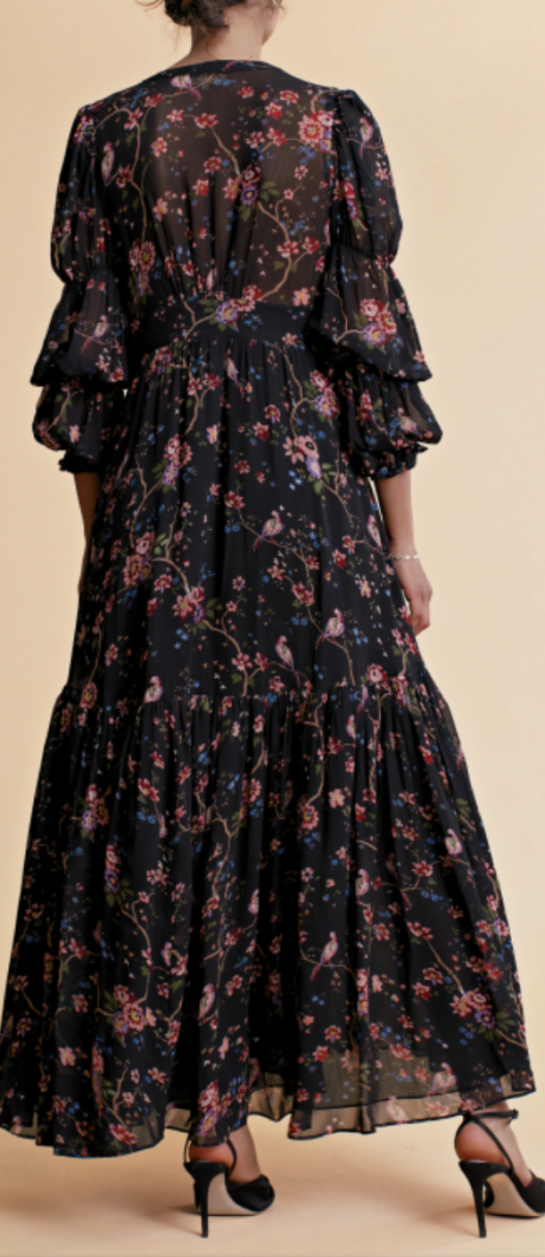 Georgette Gown - Black Flower - Image 3