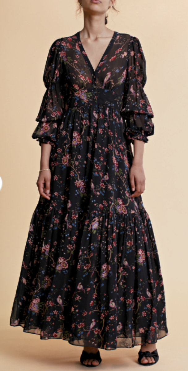 Georgette Gown - Black Flower - Image 4