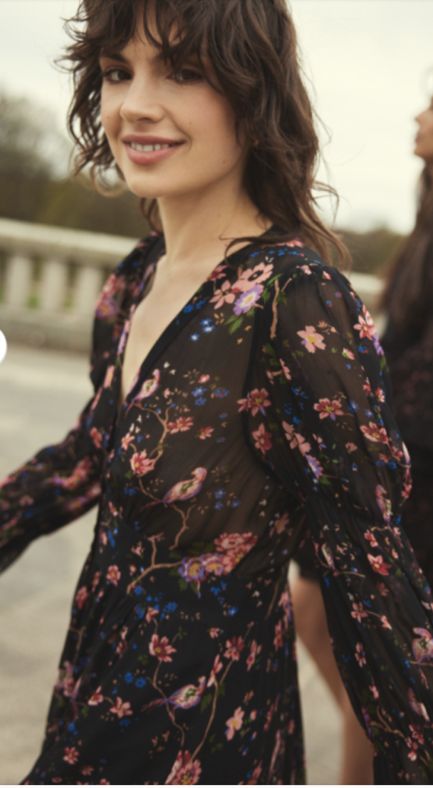 Georgette Gown - Black Flower - Image 5