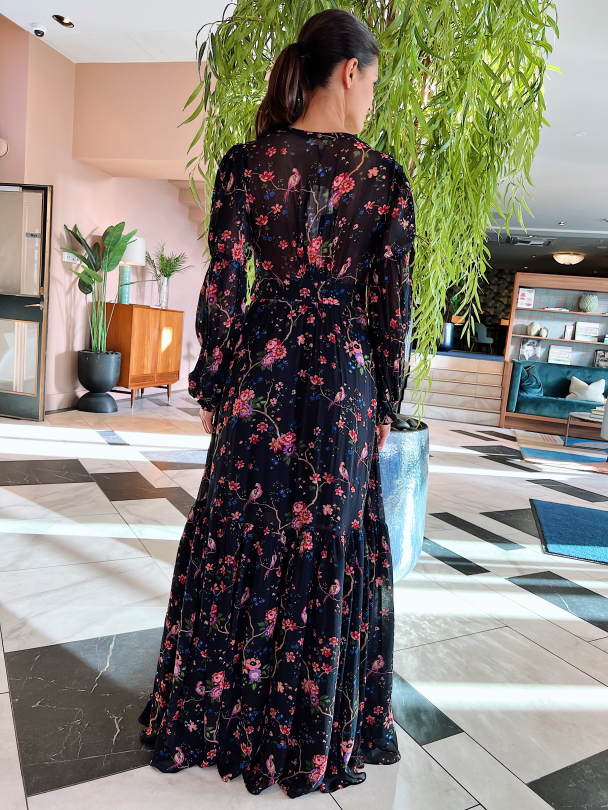 Georgette Gown - Black Flower - Image 6