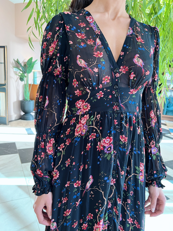 Georgette Gown - Black Flower - Image 9