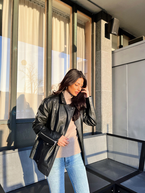 Madison Leather Jacket - Black  - Image 11