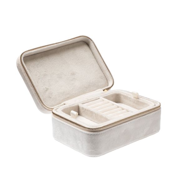 Velvet jewellery box L - Off White