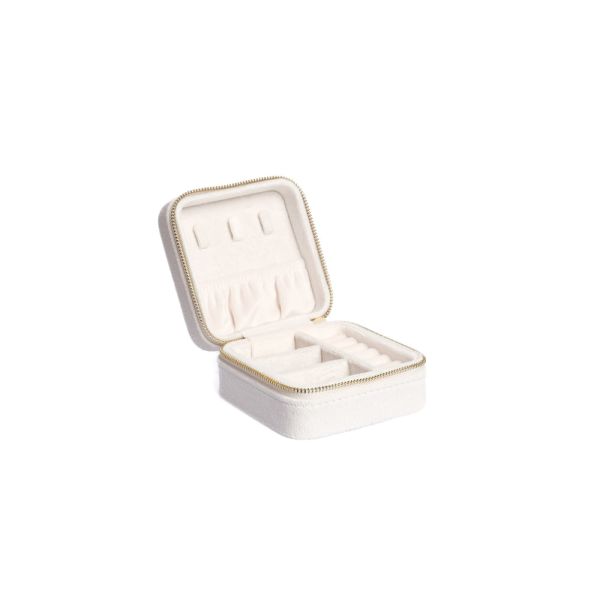 Velvet jewellery box mini - Off White