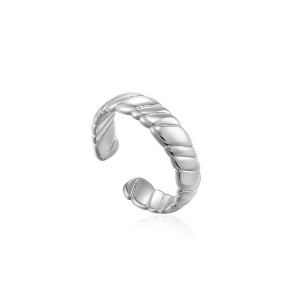 Smooth Twist Wide Band Ring - Sølv