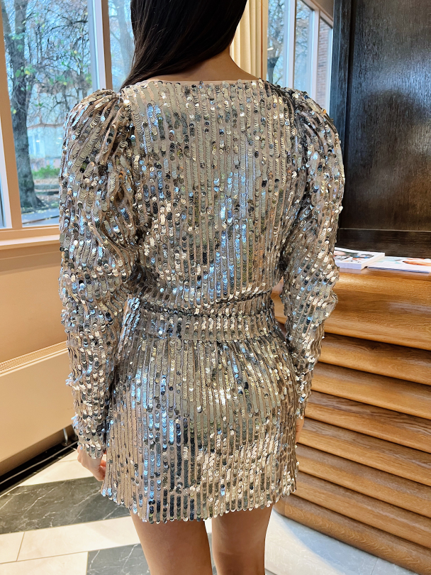 Bridget Sequin Wrap Dress - Image 9
