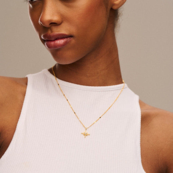 ORELIA Pearl Starburst Necklace - Image 2