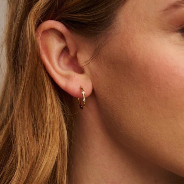 ORELIA Slim Chain Hoop - Image 2