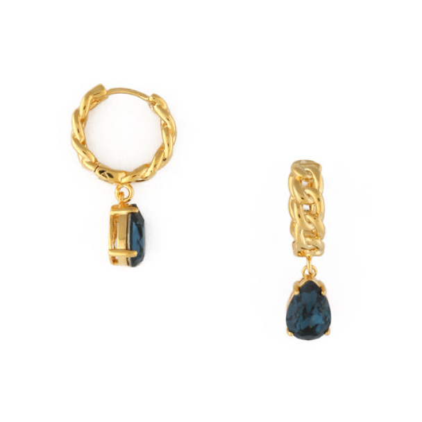 ORELIA Emerald Teardrop Huge Hoop  - Image 1