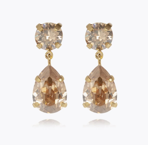 Mini Drop Earrings - Gold Silk