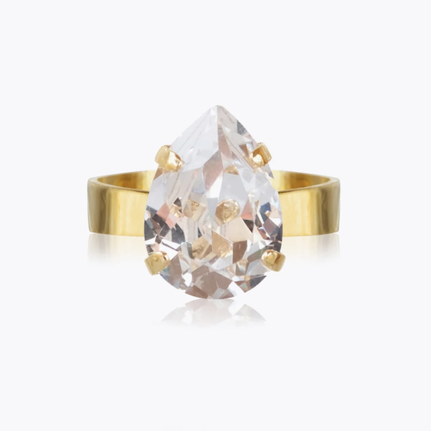 Mini Drop Ring - Gold Crystal 