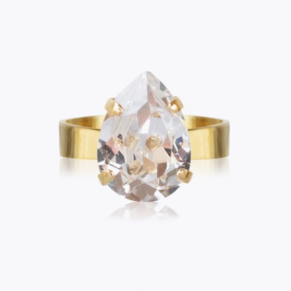 Mini Drop Ring - Gold Crystal 