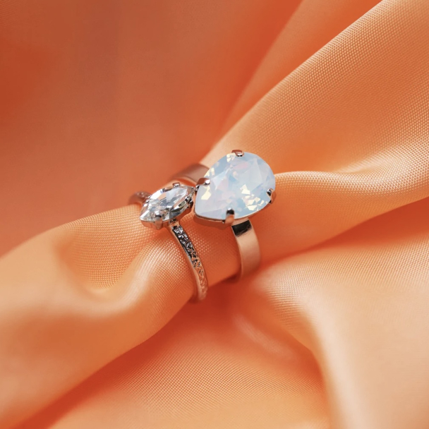 Mini Drop Ring - White Opal - Image 3