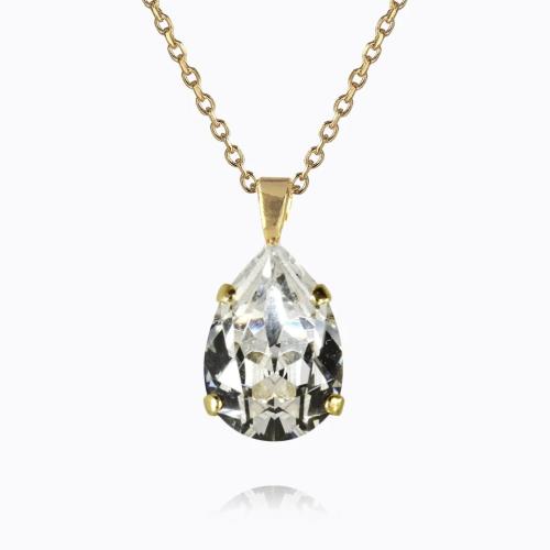 Mini Drop Necklace - Gold Crystal 
