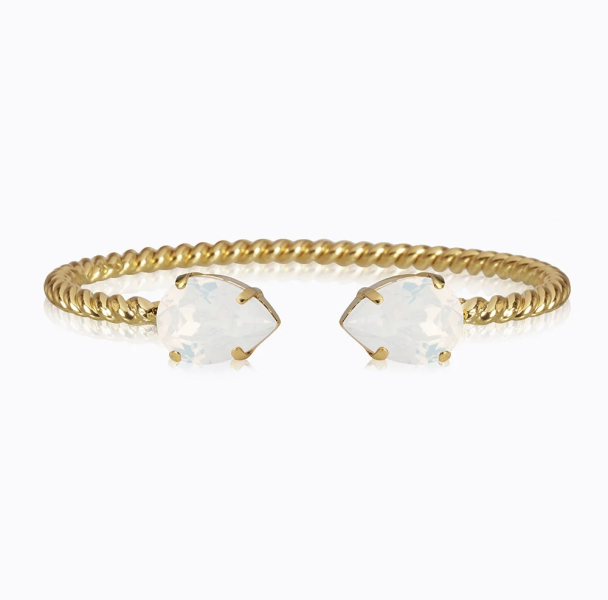 Mini Drop Bracelet - Gold White Opal  - Image 1