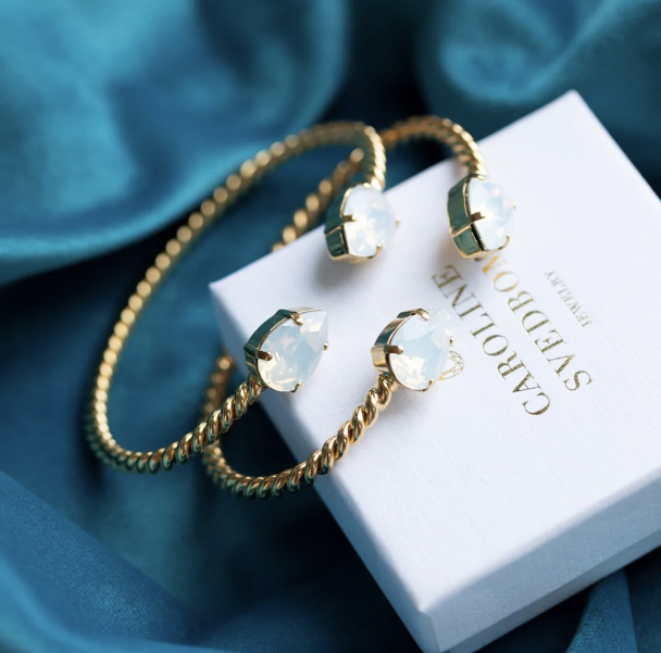 Mini Drop Bracelet - Gold White Opal  - Image 4