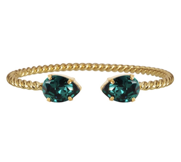 Mini Drop Bracelet - Gold Emerald