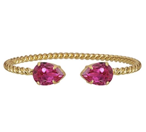 Mini Drop Bracelet - Gold Fushia