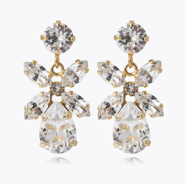Mini Dione Earrings - Gold Crystal  - Image 1