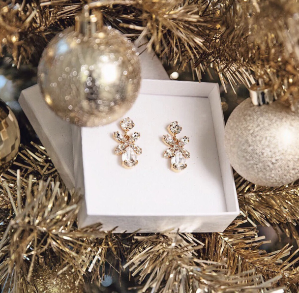 Mini Dione Earrings - Gold Crystal  - Image 3
