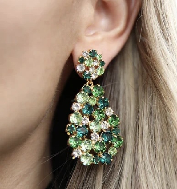 Hanna Earrings - Gold Green Combo - Image 3